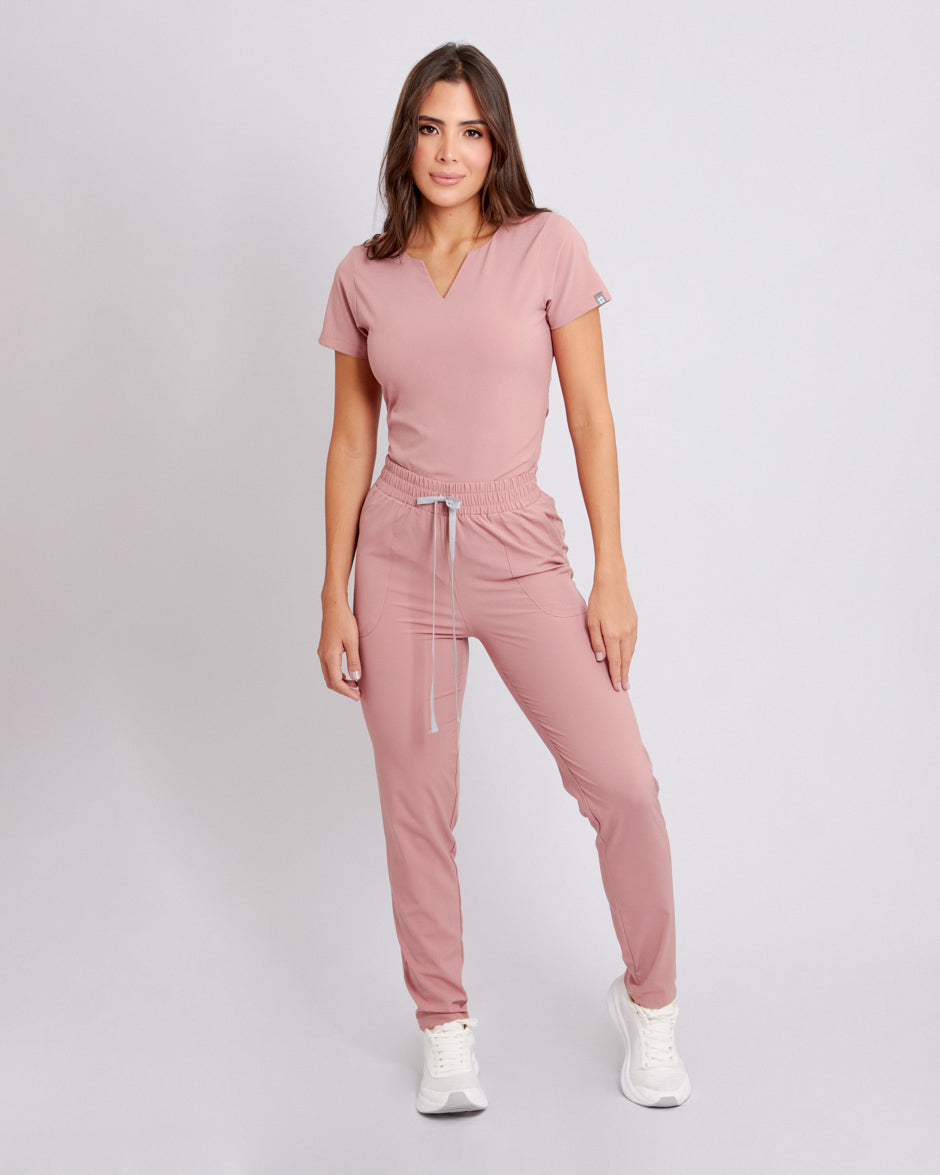 pantalo uniforme antifluidos new solar palo de rosa para mujer