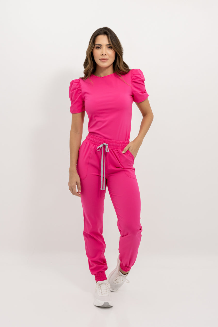 pantalon medic uniforme antifluidos new comet fucsia ajustables