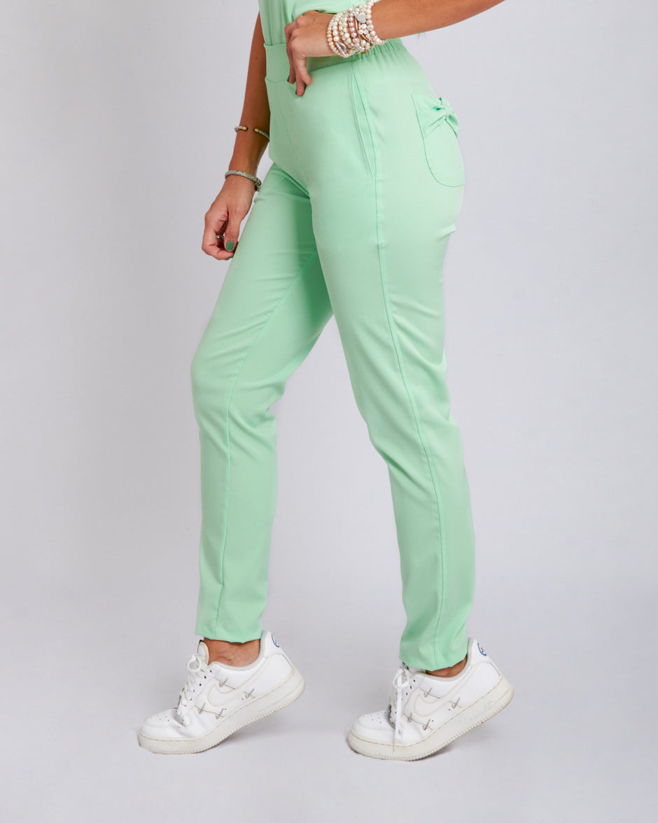 pantalon medica uniforme antifluidos orbit verde manzana para mujer