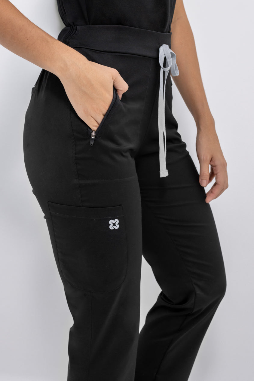 pantalon medico uniforme antifluidos agua negro para mujer