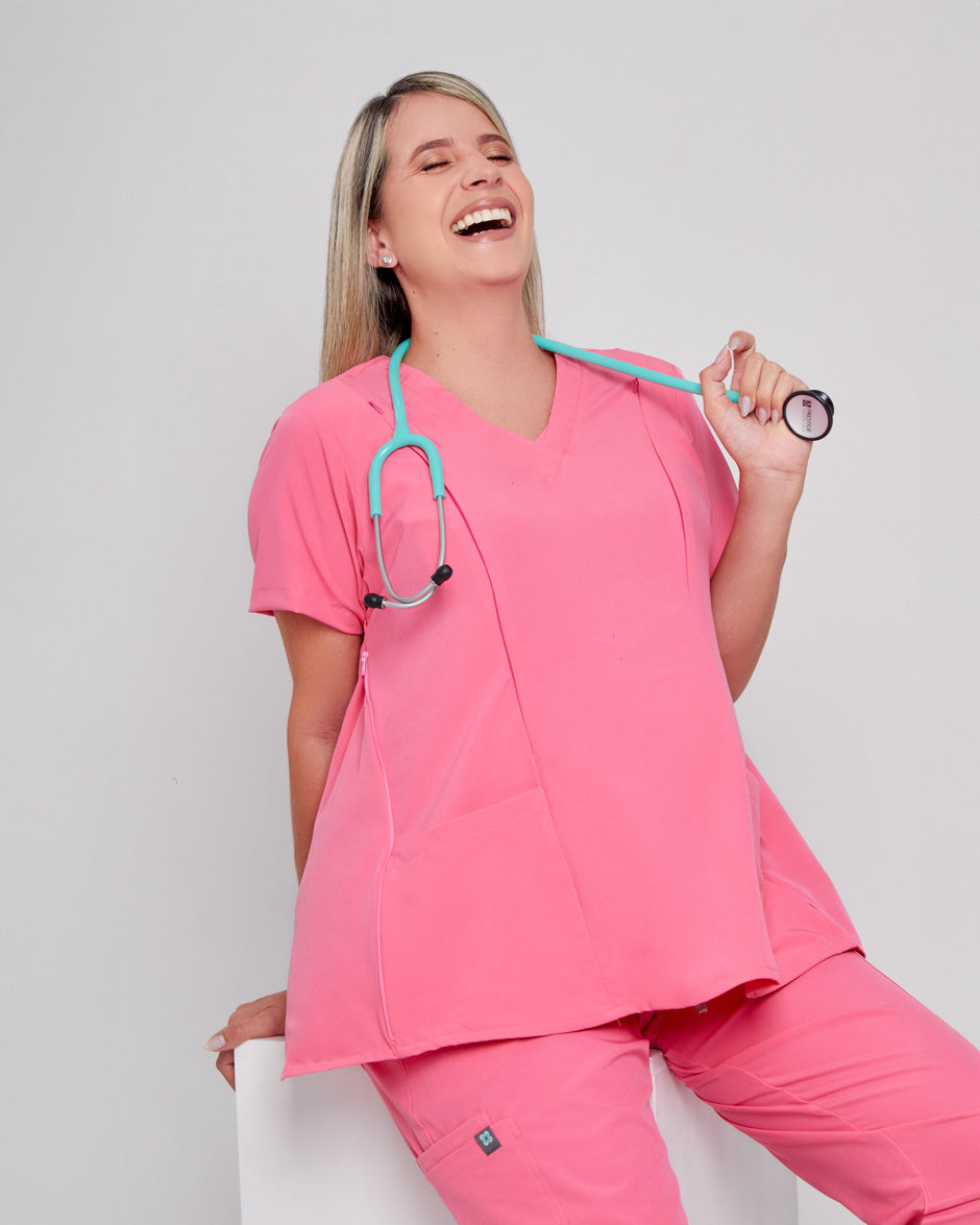 pantalon medico uniforme antifluidos elara rosa barbie