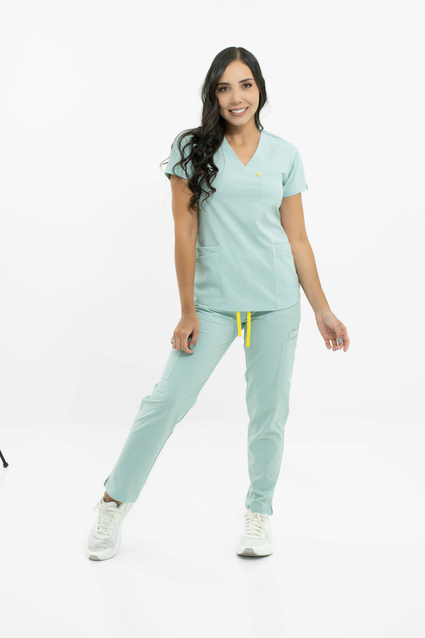 pantalon medico uniforme antifluidos galaxy verde malva