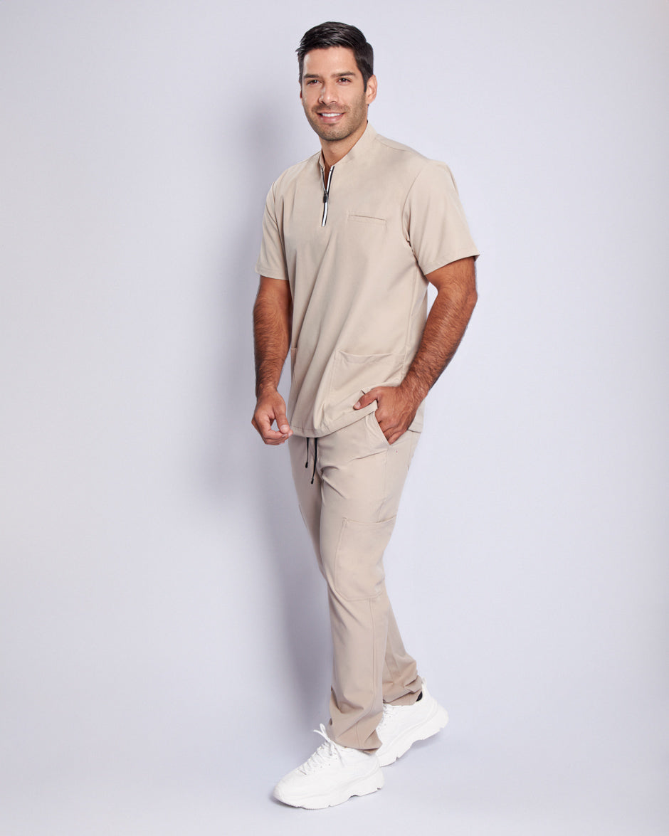 pantalon medico uniforme antifluidos leo beige