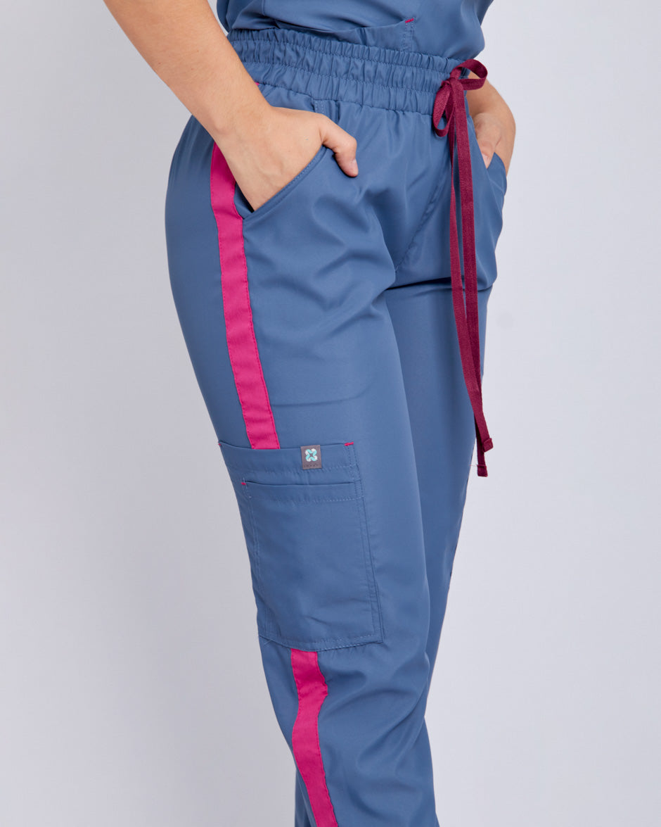 pantalon medico uniforme antifluidos mercury azul petroleo para mujer