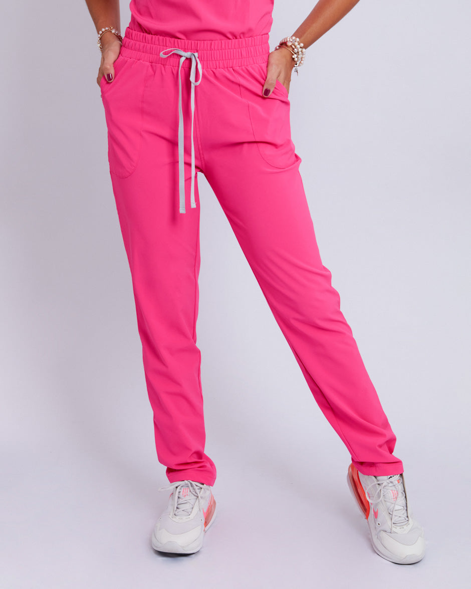 pantalon medico uniforme antifluidos new solar fucsia para mujer