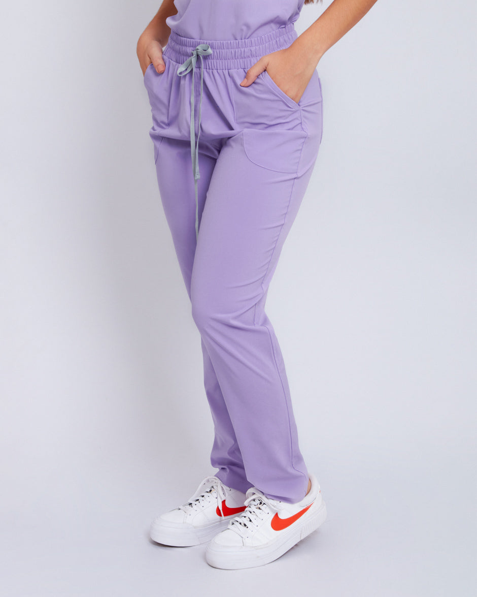 pantalon medico uniforme antifluidos new solar lila para mujer