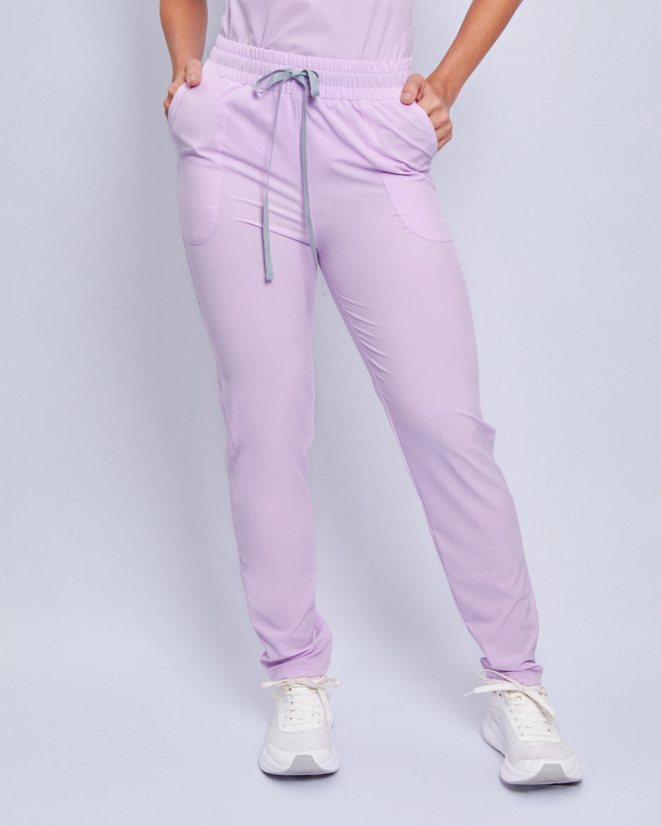 pantalon medico uniforme antifluidos new solar lila pastel para mujer