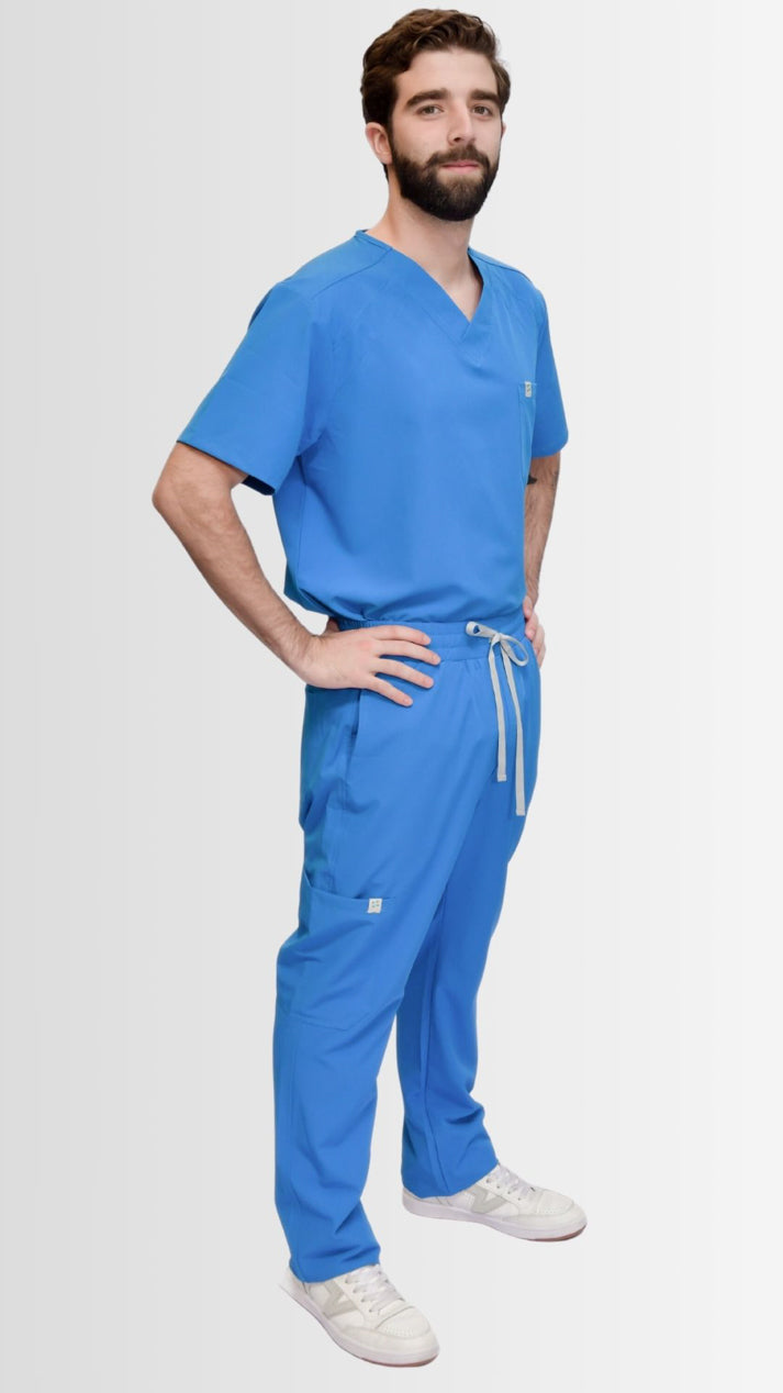 pantalon medico uniforme antifluidos pluton azul rey