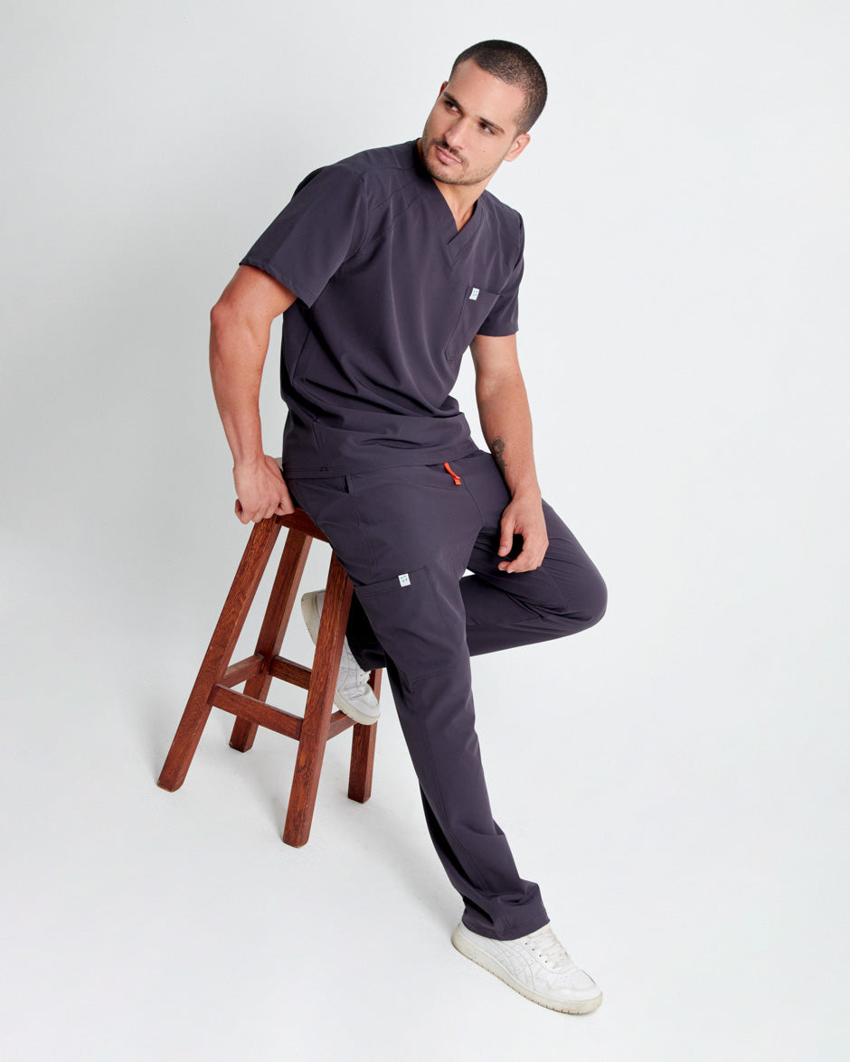 pantalon medico uniforme antifluidos pluton gris oscuro comodos