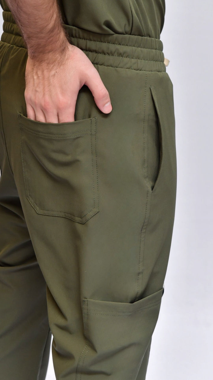 pantalon medico uniforme antifluidos pluton verde militar bolsillos