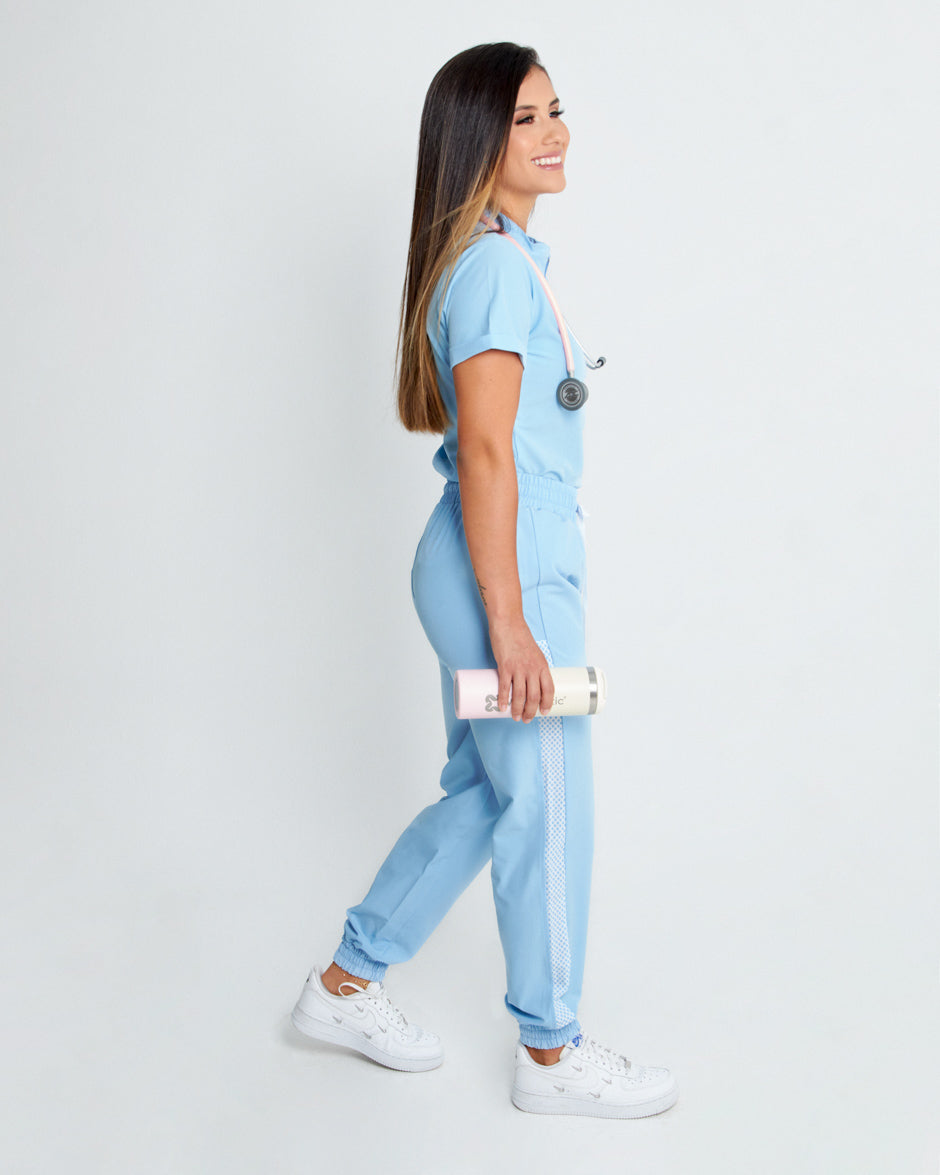 pantalon medico uniforme antifluidos saturn baby blue