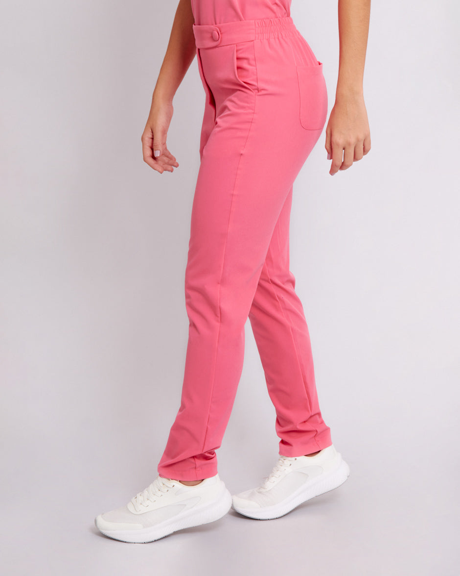 pantalon medico uniforme antifluidos sirius rosa barbie fresco