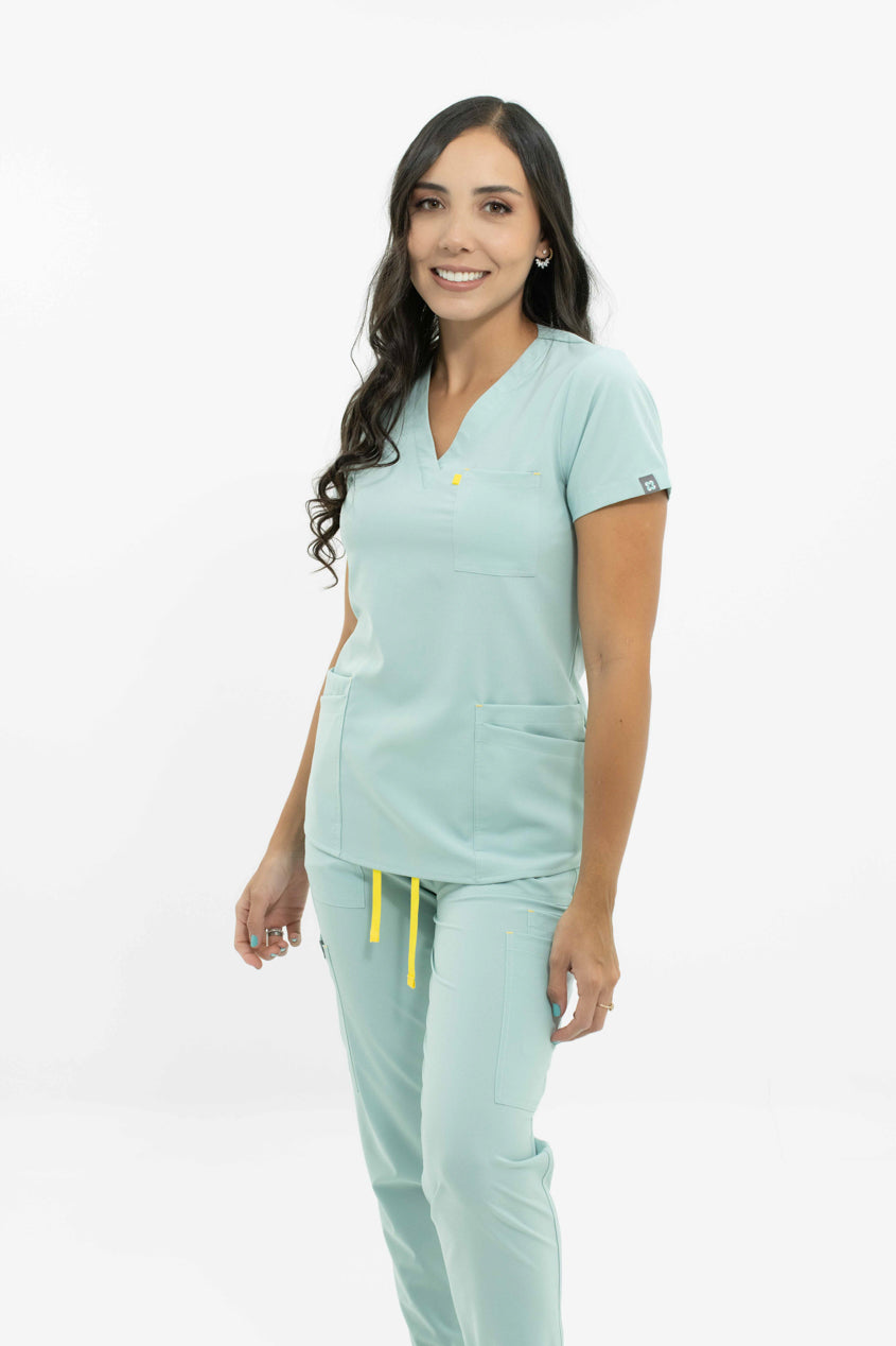 pantalon scrub quirurjico galaxy verde malva para mujer