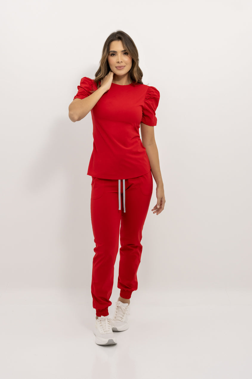 pantalon scrub quirurjico new comet rojo para mujer