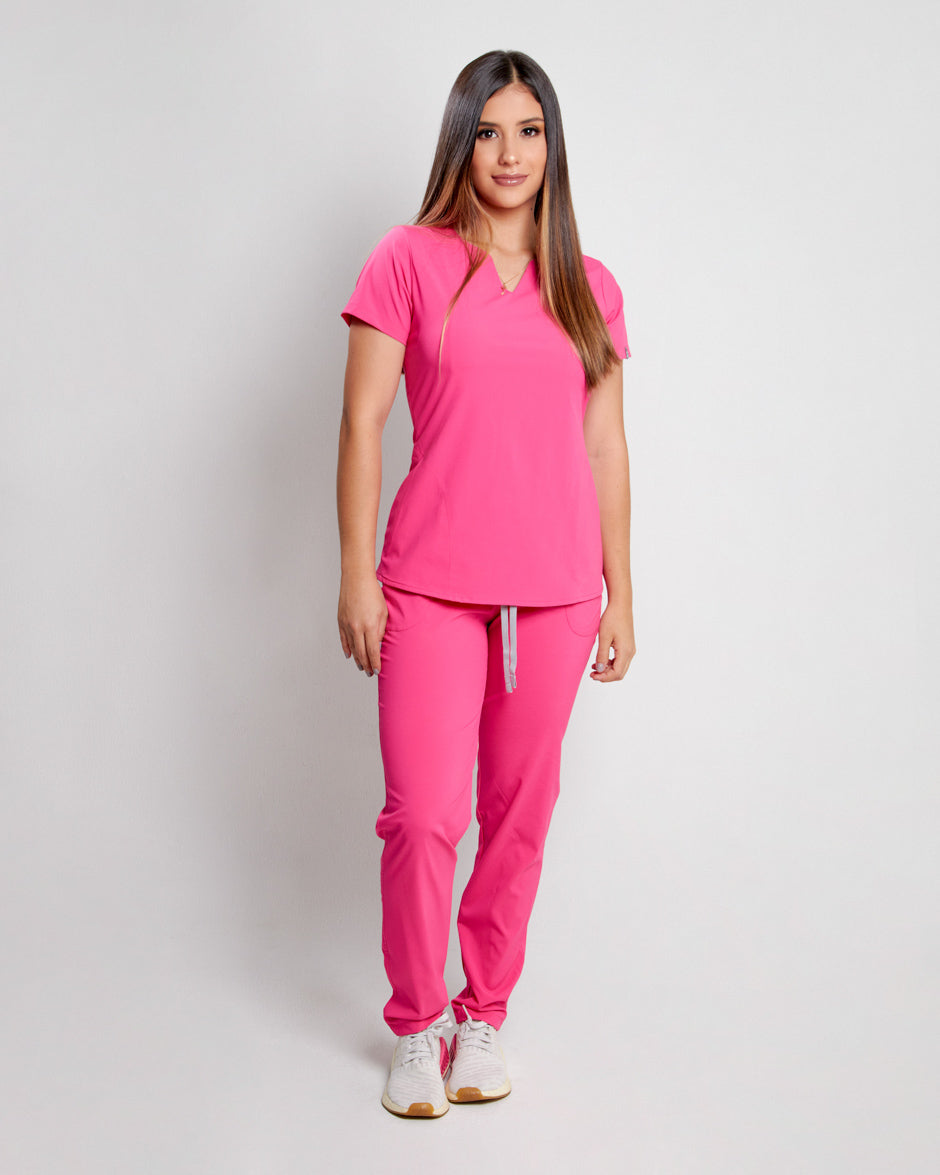 pantalon scrub quirurjico new solar fucsia para mujer