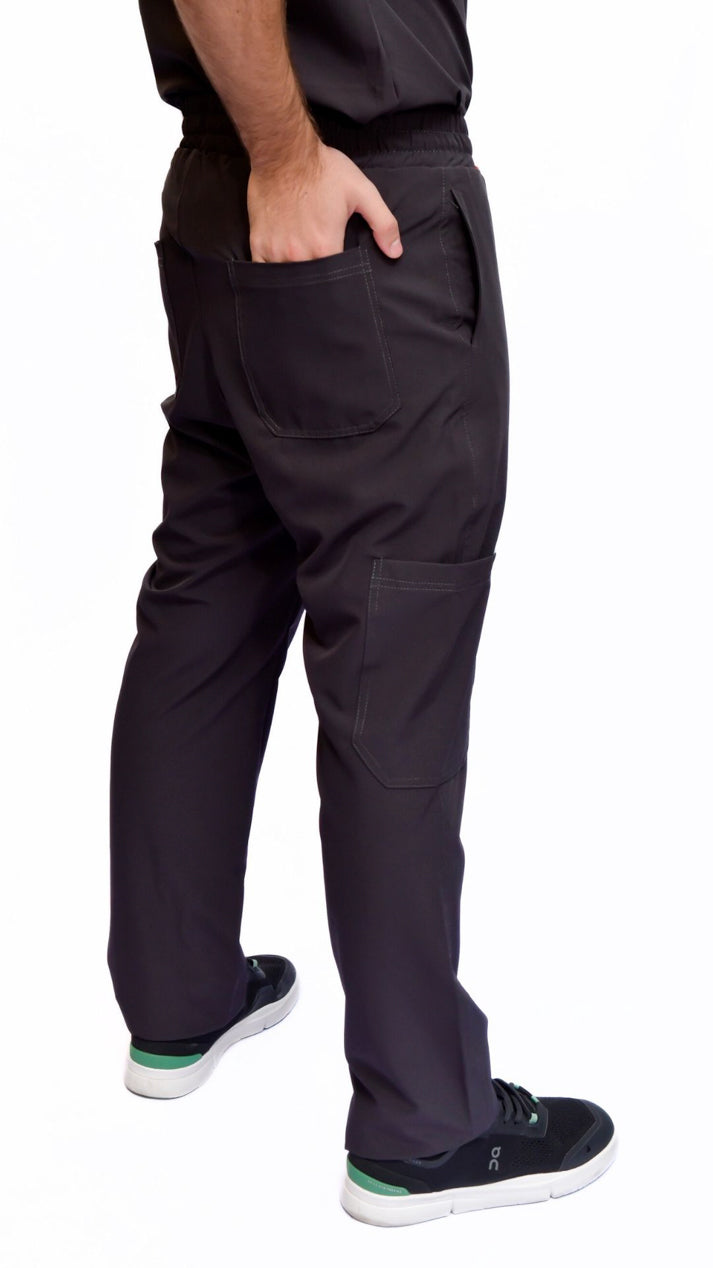 pantalon scrub quirurjico pluton gris oscuro para hombre