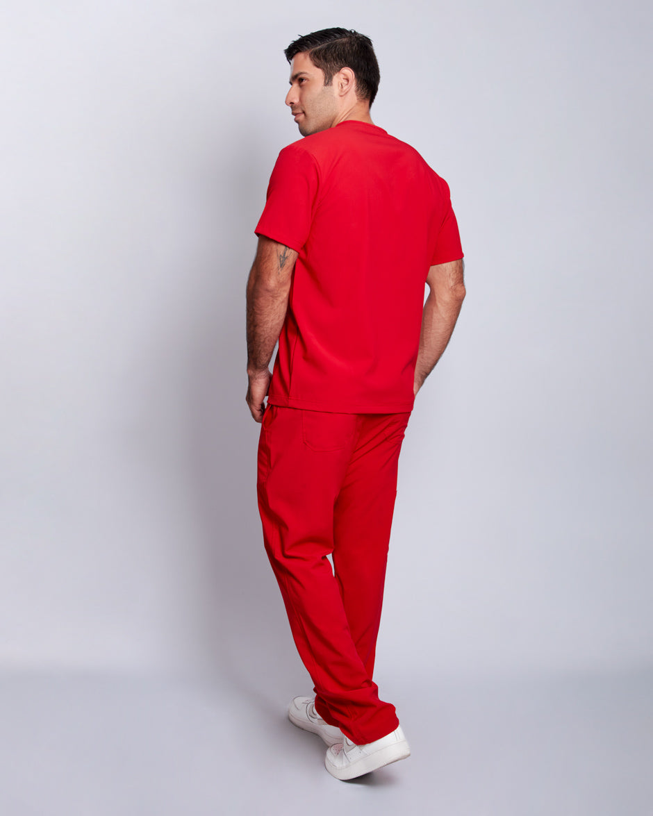 pantalon scrub quirurjico pluton rojo para hombre