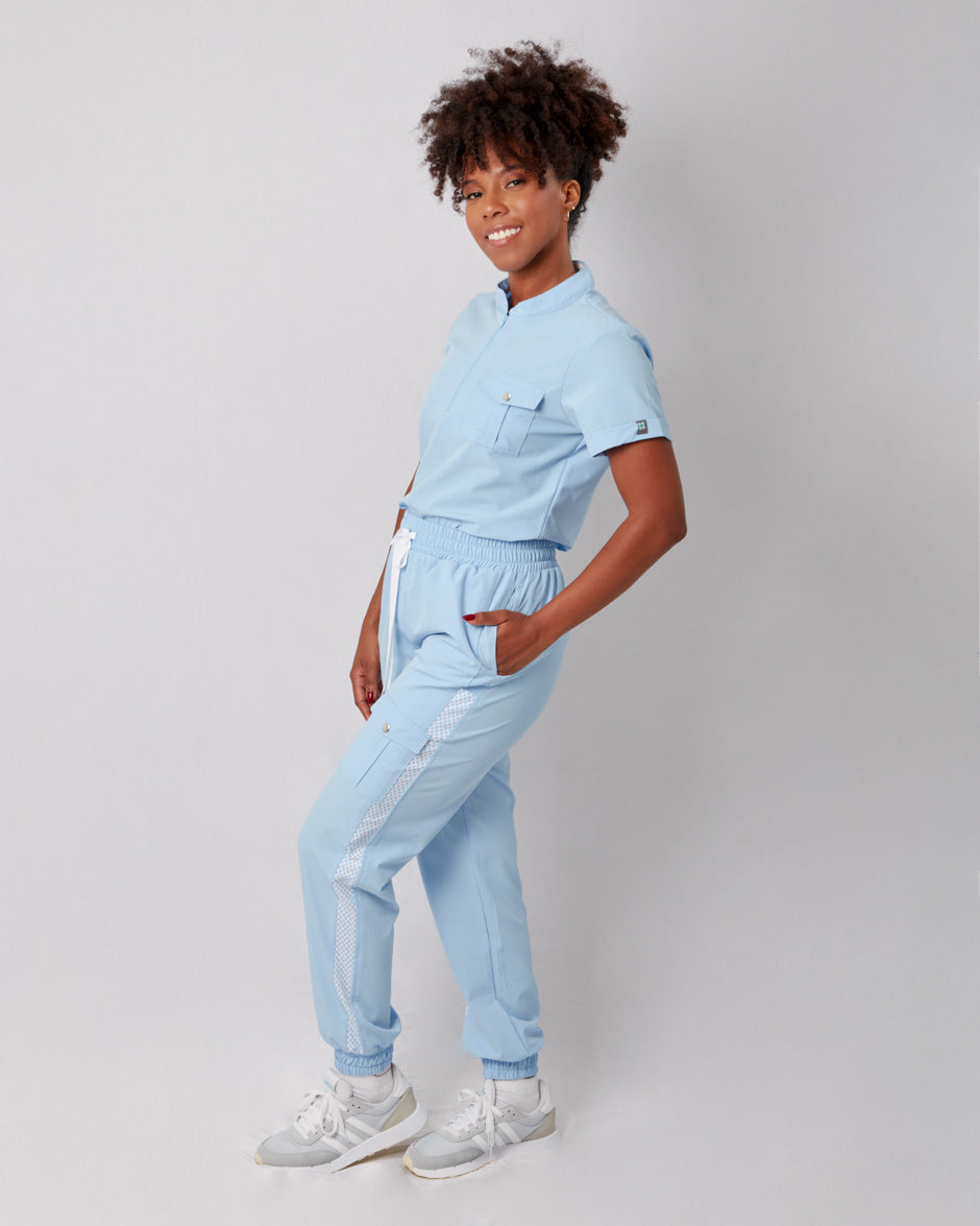 pantalon scrub quirurjico saturn baby blue para mujer