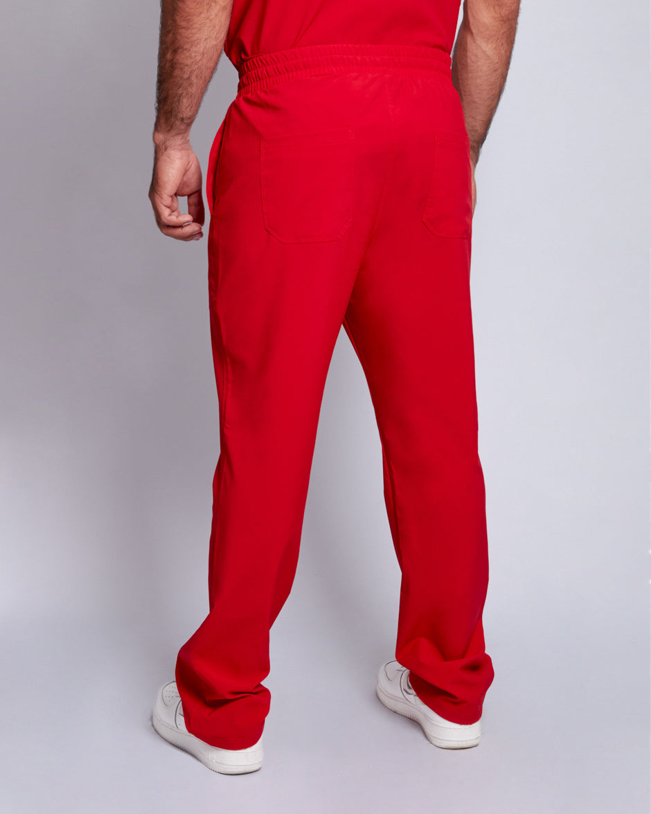 pantalon uniforme antifluidos pluton rojo para hombre