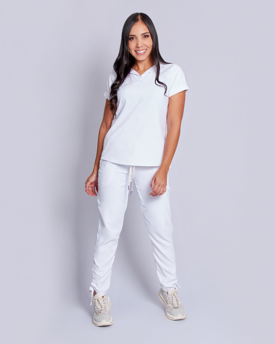 pantalon uniforme antifluidos tauro blanco para mujer